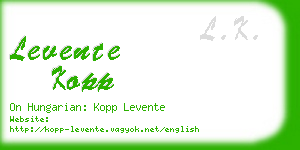levente kopp business card